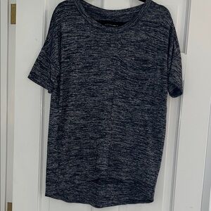 Rag & Bone Jeans Navy Space Dyed Knit Tee, Oversized, w/Large Front Pocket, Sz S